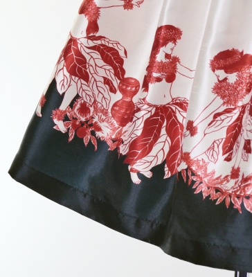 Hula Kids Shantung Pa'u Skirt with Hula Girl Print / Luxury Collection / Jp103bk