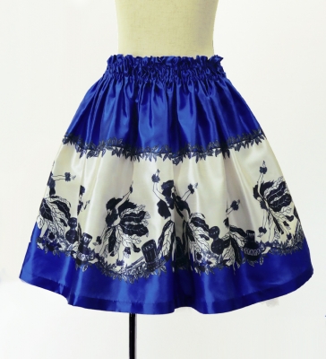 Hula Kids Shantung Pa'u Skirt with Hula Girl Print / Luxury Collection / Jp103bl