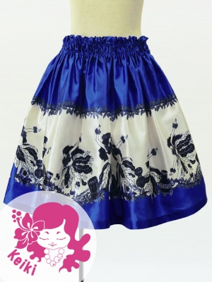 Hula Kids Shantung Pa'u Skirt with Hula Girl Print / Luxury Collection / Jp103bl