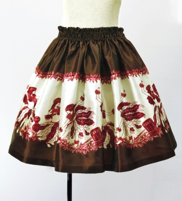 Hula Kids Shantung Pa'u Skirt with Hula Girl Print / Luxury Collection / Jp103br