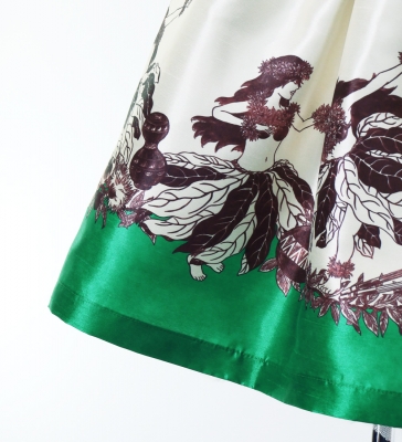 Hula Kids Shantung Pa'u Skirt with Hula Girl Print / Luxury Collection / Jp103gr
