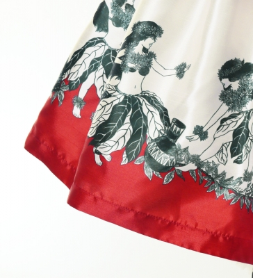 Hula Kids Shantung Pa'u Skirt with Hula Girl Print / Luxury Collection / Jp103rd