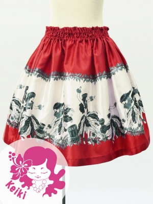 Hula Kids Shantung Pa'u Skirt with Hula Girl Print / Luxury Collection / Jp103rd