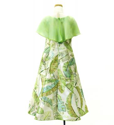 Hula Kids Cape Long Dress with Banana Leaf Print / Luxury Collection / BE & GR / Jp104begr