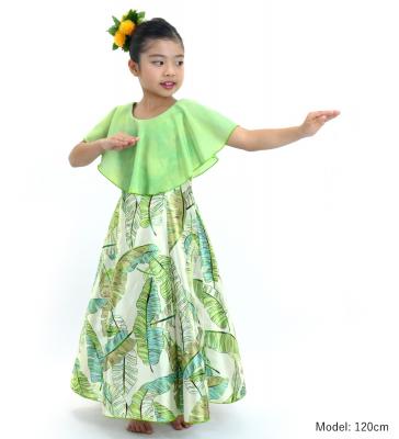 Hula Kids Cape Long Dress with Banana Leaf Print / Luxury Collection / BE & GR / Jp104begr