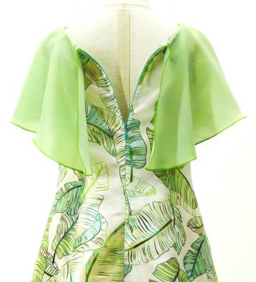 Hula Kids Cape Long Dress with Banana Leaf Print / Luxury Collection / BE & GR / Jp104begr