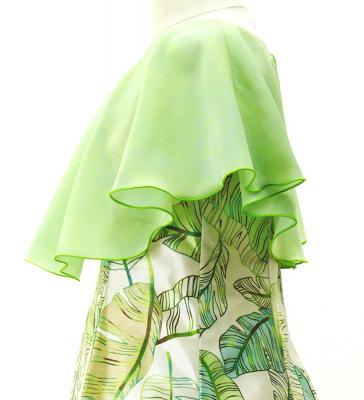 Hula Kids Cape Long Dress with Banana Leaf Print / Luxury Collection / BE & GR / Jp104begr
