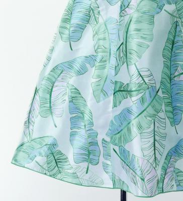 Hula Kids Cape Long Dress with Banana Leaf Print / Luxury Collection / Blue / Jp104bl