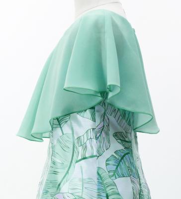 Hula Kids Cape Long Dress with Banana Leaf Print / Luxury Collection / Blue / Jp104bl