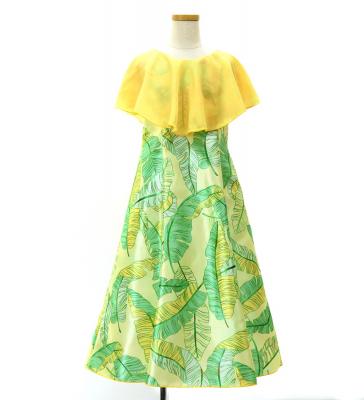 Hula Kids Cape Long Dress with Banana Leaf Print / Luxury Collection / CR & GR / Jp104crgr