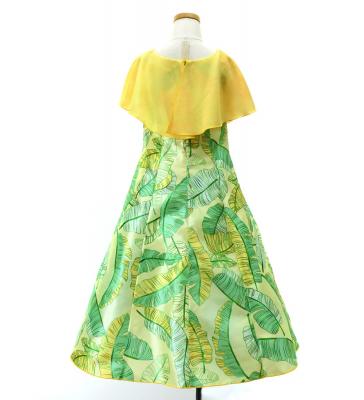 Hula Kids Cape Long Dress with Banana Leaf Print / Luxury Collection / CR & GR / Jp104crgr