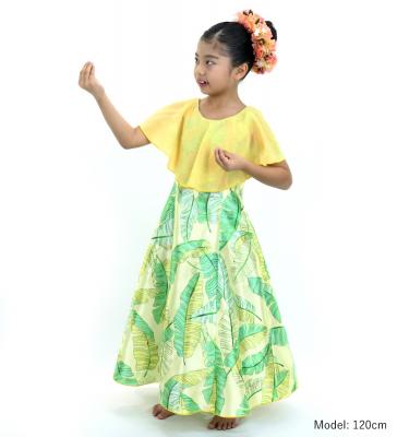 Hula Kids Cape Long Dress with Banana Leaf Print / Luxury Collection / CR & GR / Jp104crgr