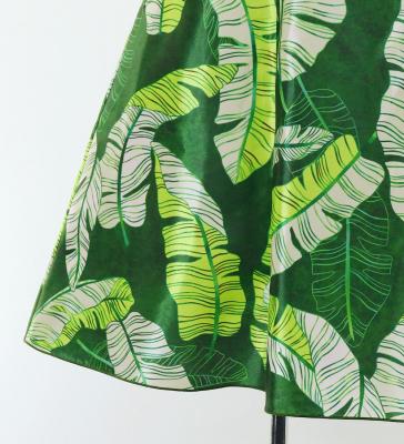 Hula Kids Cape Long Dress with Banana Leaf Print / Luxury Collection / Green / Jp104gr