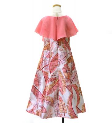 Hula Kids Cape Long Dress with Banana Leaf Print / Luxury Collection / Pink / Jp104pi