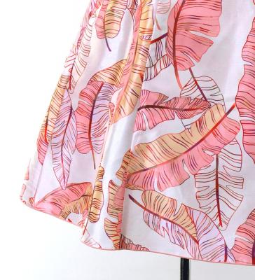 Hula Kids Cape Long Dress with Banana Leaf Print / Luxury Collection / Pink / Jp104pi