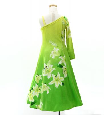 Hula Kids One Shoulder Long sleeve Dress with Lily / Luxury Collection / CRM & LGR / Jp105crlgr