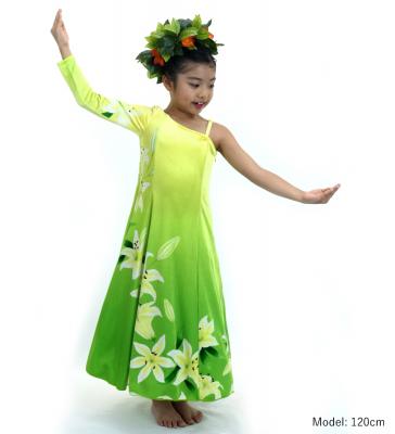 Hula Kids One Shoulder Long sleeve Dress with Lily / Luxury Collection / CRM & LGR / Jp105crlgr
