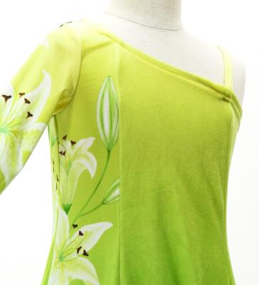 Hula Kids One Shoulder Long sleeve Dress with Lily / Luxury Collection / CRM & LGR / Jp105crlgr