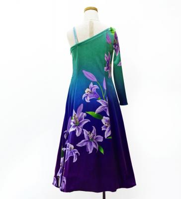 Hula Kids One Shoulder Long sleeve Dress with Lily / Luxury Collection / LBL & PPL / Jp105lblpu