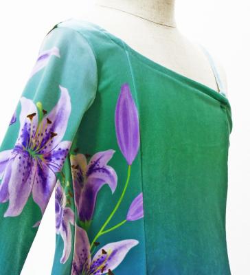 Hula Kids One Shoulder Long sleeve Dress with Lily / Luxury Collection / LBL & PPL / Jp105lblpu
