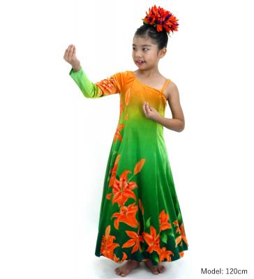 Hula Kids One Shoulder Long sleeve Dress with Lily / Luxury Collection / OR & GR / Jp105orgr