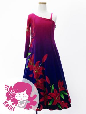 Hula Kids One Shoulder Long sleeve Dress with Lily / Luxury Collection / PI & NVY / Jp105pinv