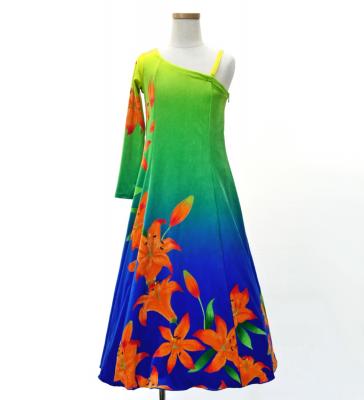 Hula Kids One Shoulder Long sleeve Dress with Lily / Luxury Collection / YEL & BL / Jp105yebl