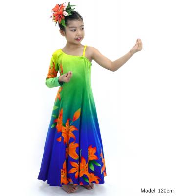 Hula Kids One Shoulder Long sleeve Dress with Lily / Luxury Collection / YEL & BL / Jp105yebl