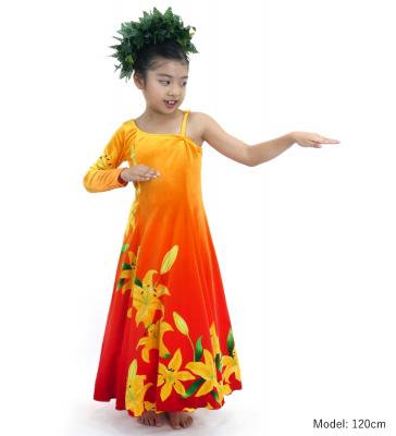 Hula Kids One Shoulder Long sleeve Dress with Lily / Luxury Collection / YEL & RD / Jp105crlgr