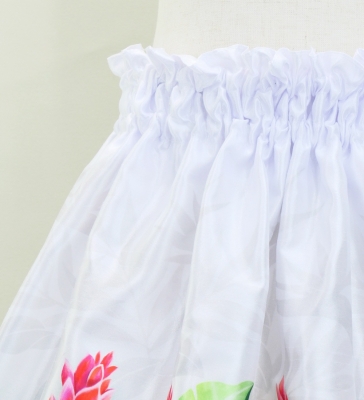 Hula Kids Shantung Pa'u Skirt with Red Ginger & Strelitzia Print / Luxury Collection / Jp107-1