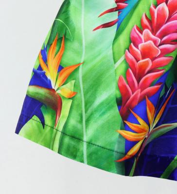 Hula Kids Shantung Pa'u Skirt with Red Ginger & Strelitzia Print / Luxury Collection / Jp107-3