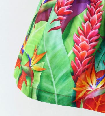 Hula Kids Shantung Pa'u Skirt with Red Ginger & Strelitzia Print / Luxury Collection / Jp107-8