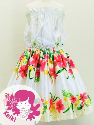 Hula Set up Keiki with Hibiscus Print / Luxury Collection / Beige / Jp110be