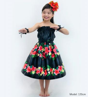 Hula Set up Keiki with Hibiscus Print / Luxury Collection / Black / Jp110bk
