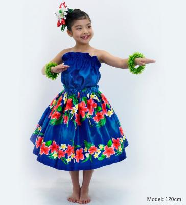 Hula Set up Keiki with Hibiscus Print / Luxury Collection / Blue / Jp110bl