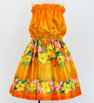 Hula Set up Keiki with Hibiscus Print / Luxury Collection / Orange / Jp110or