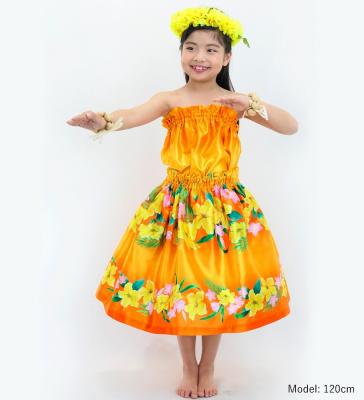 Hula Set up Keiki with Hibiscus Print / Luxury Collection / Orange / Jp110or