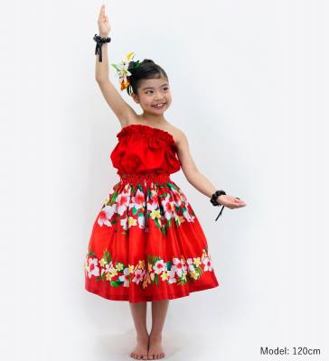 Hula Set up Keiki with Hibiscus Print / Luxury Collection / Red / Jp110rd