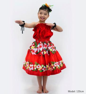 Hula Set up Keiki with Hibiscus Print / Luxury Collection / Red / Jp110rd
