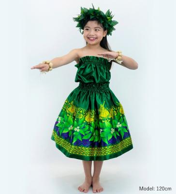 Hula Keiki Set-Up with Hula Girl Print / Luxury Collection / Green / Jp111gr