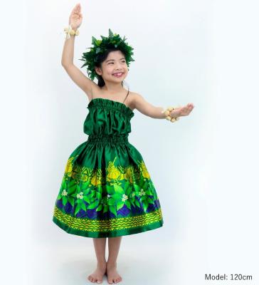 Hula Keiki Set-Up with Hula Girl Print / Luxury Collection / Green / Jp111gr