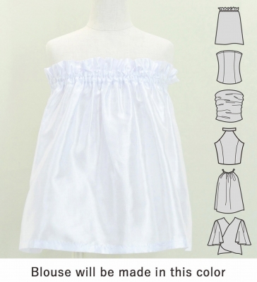 Hula Keiki Set-Up with Kahiko Print / Luxury Collection / White & Blue / Jp114whbl