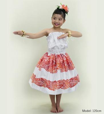 Hula Keiki Set-Up with Kahiko Print / Luxury Collection / White & Red / Jp114whrd