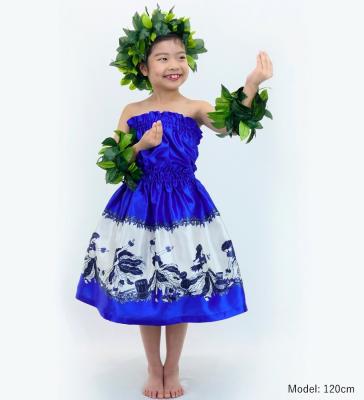 Hula Keiki Set-Up with Hula Girl Print / Luxury Collection / Blue / Jp116bl