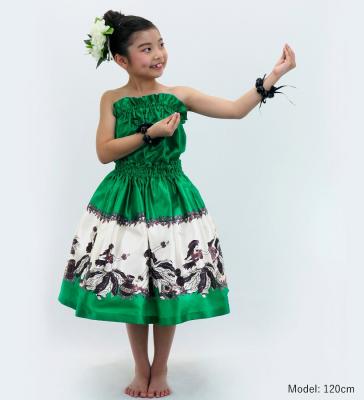 Hula Keiki Set-Up with Hula Girl Print / Luxury Collection / Green / Jp116gr