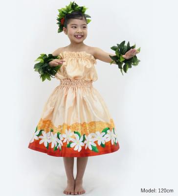 Hula Keiki Set-Up with Tiare & Kahiko Print / Luxury Collection / Orange / Jp117or