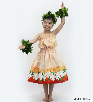 Hula Keiki Set-Up with Tiare & Kahiko Print / Luxury Collection / Orange / Jp117or