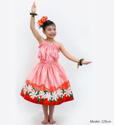Hula Keiki Set-Up with Tiare & Kahiko Print / Luxury Collection / Red / Jp117rd
