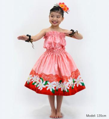 Hula Keiki Set-Up with Tiare & Kahiko Print / Luxury Collection / Red / Jp117rd