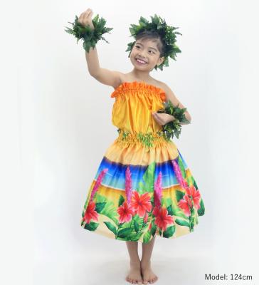 Hula Keiki Shantung Set-Up with Hibiscus Print / Luxury Collection / Jp118-1